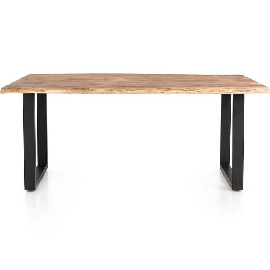 mutoni Table de salle à manger acacia naturel pied en U 200x100  