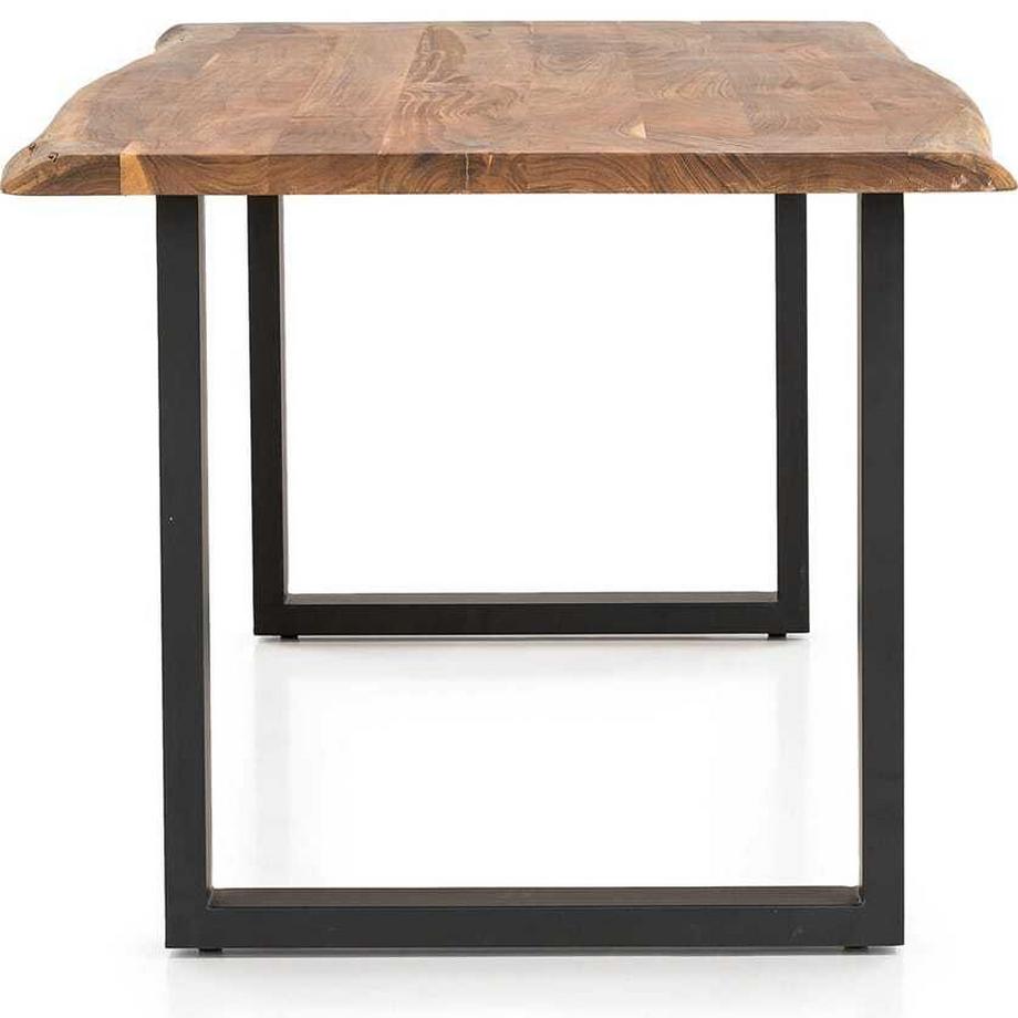 mutoni Table de salle à manger acacia naturel pied en U 200x100  