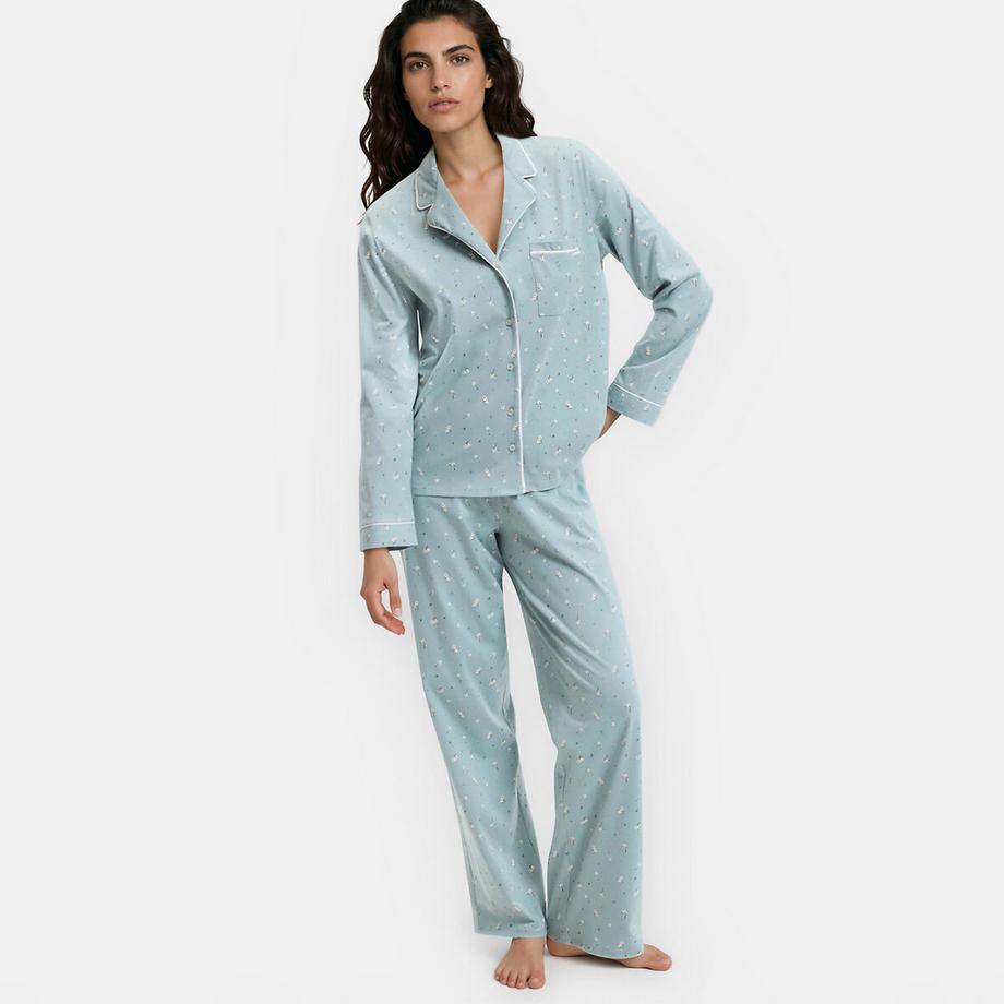 Pyjama mit Blumenprint aus Baumwolljersey