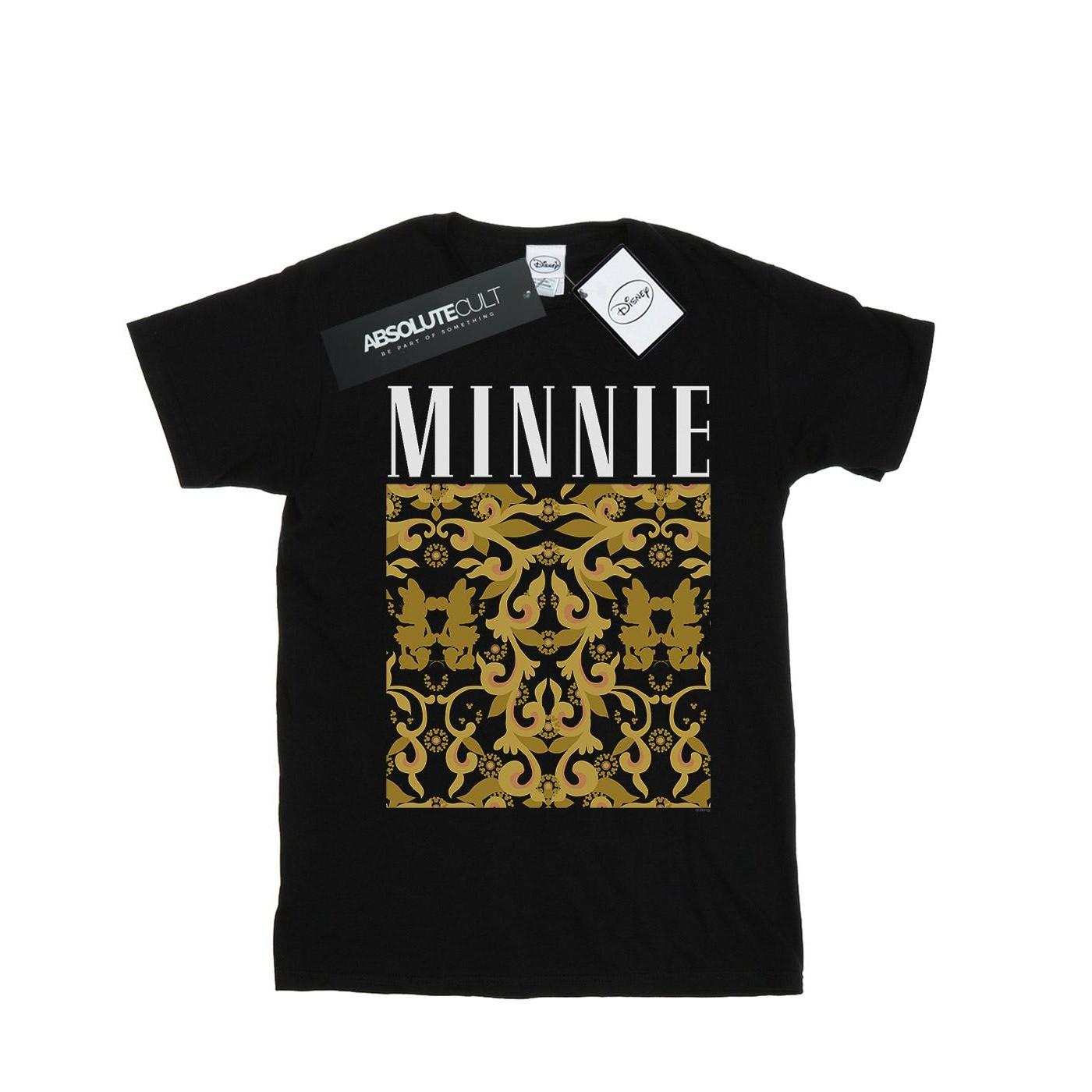 Image of Minnie Mouse Baroque Pattern Tshirt Damen Schwarz S
