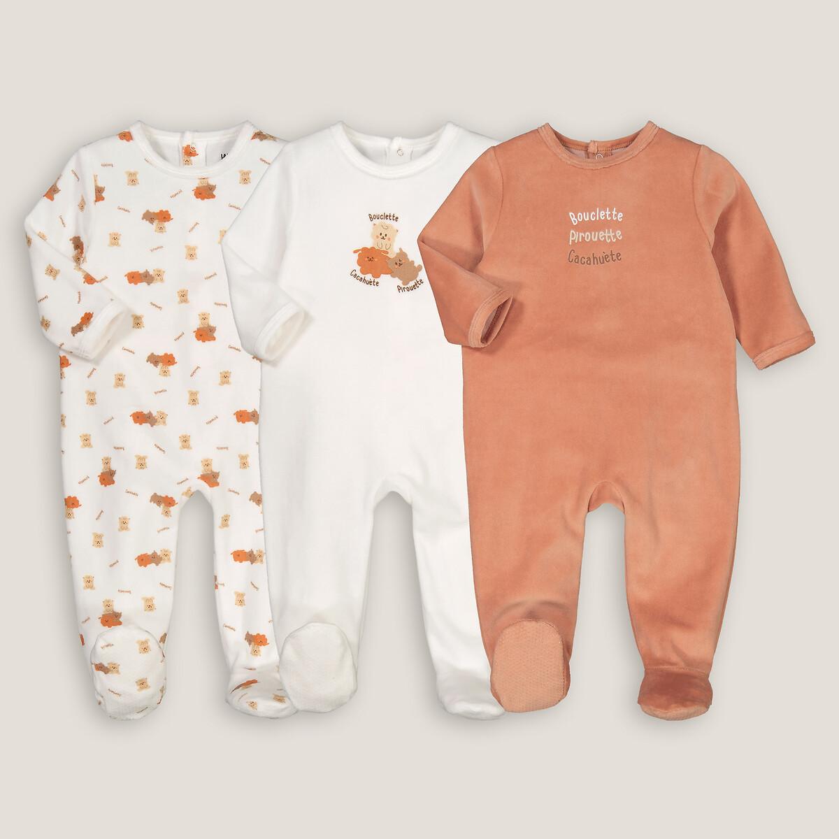 Image of 3er-pack Strampler Aus Samt Unisex Orange 18M