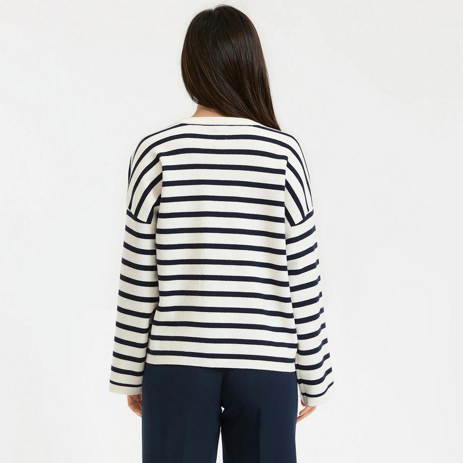 La Redoute Collections Gestreifter Rundhals Pullover  