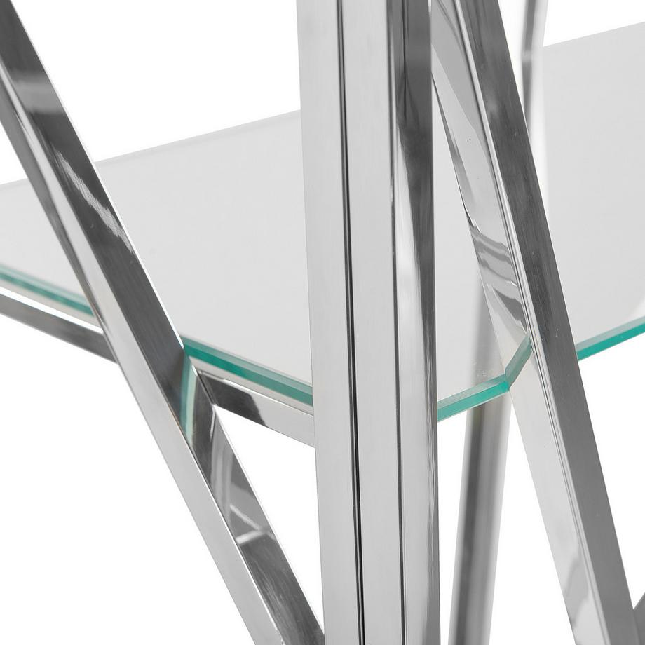 Beliani Regal mit 4 Ebenen aus Edelstahl Glamourös HOXIE  