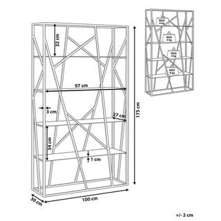 Beliani Libreria a 4 ripiani en Acciaio inox Moderno HOXIE  