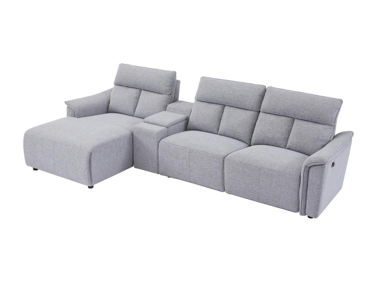 Vente-unique Eckrelaxsofa elektrisch - Ecke links - Stoff - Hellgrau - GARUVO  