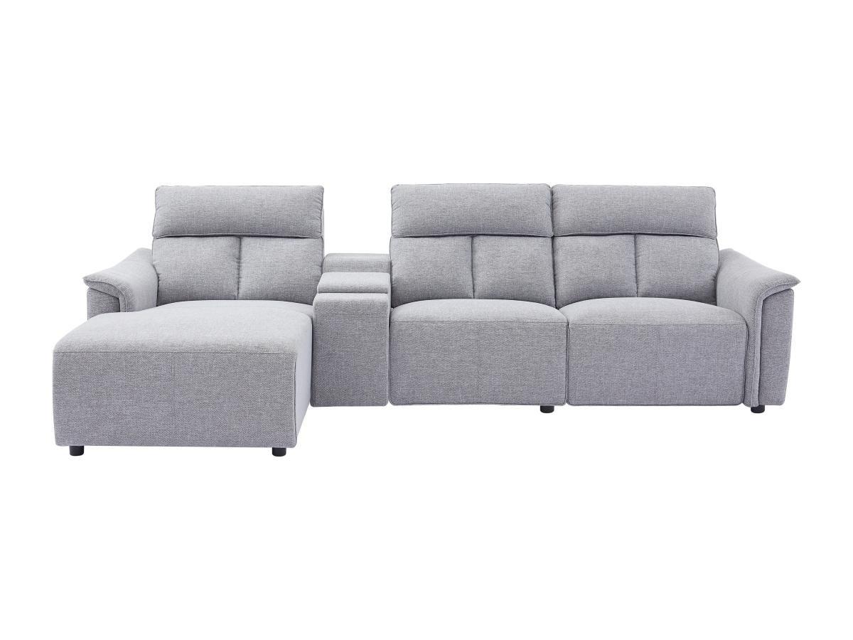 Vente-unique Eckrelaxsofa elektrisch - Ecke links - Stoff - Hellgrau - GARUVO  