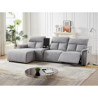 Vente-unique Eckrelaxsofa elektrisch - Ecke links - Stoff - Hellgrau - GARUVO  