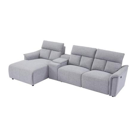 Vente-unique Eckrelaxsofa elektrisch - Ecke links - Stoff - Hellgrau - GARUVO  