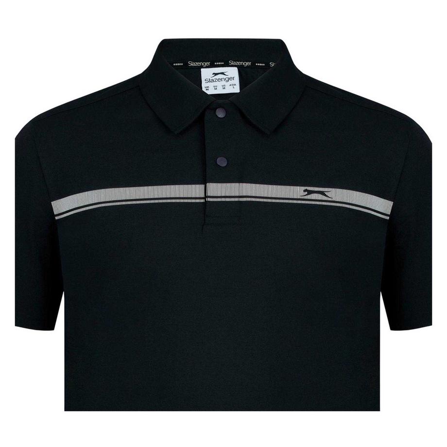Slazenger Polo Golf à Rayures Contrastées et Emblème  