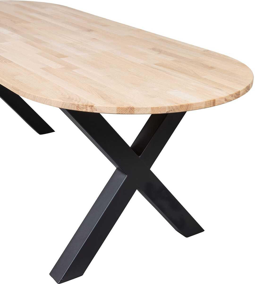 mutoni Table de salle à manger Tablo Oval Chêne FSC Alkmaar Pied  