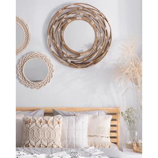 Beliani Specchio en Rattan Boho BURGIS  