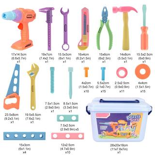 Activity-board  Jeu d'outils pour enfants de 79 pièces, jeu d'outils de construction avec boîte de rangement, boîte à outils, jeu de rôle pour enfants 