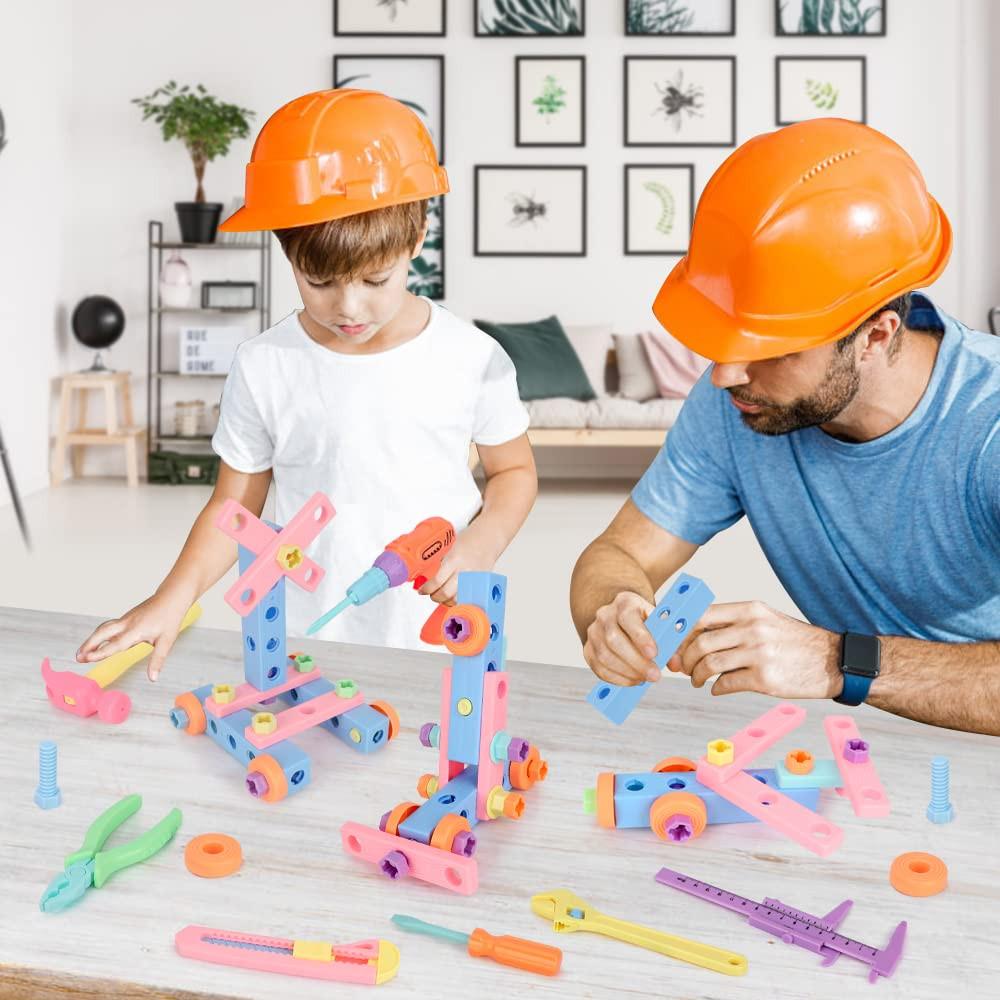 Activity-board  Jeu d'outils pour enfants de 79 pièces, jeu d'outils de construction avec boîte de rangement, boîte à outils, jeu de rôle pour enfants 