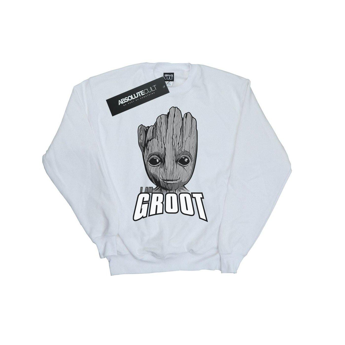 Image of Guardians Of The Galaxy Groot Face Sweatshirt Damen Weiss L