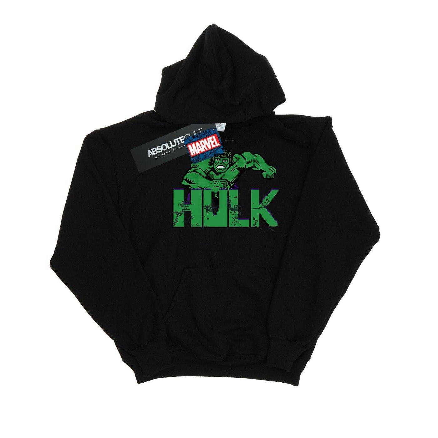 Image of Hulk Pixelated Kapuzenpullover Unisex Schwarz 128