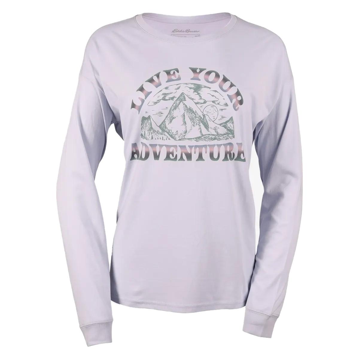 Image of Live Your Adventure Tshirt Langärmlig Damen Viola XL