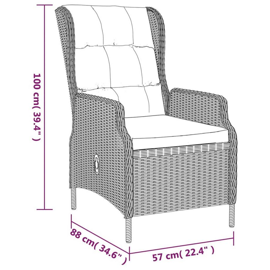 VidaXL set da pranzo da giardino Polirattan  