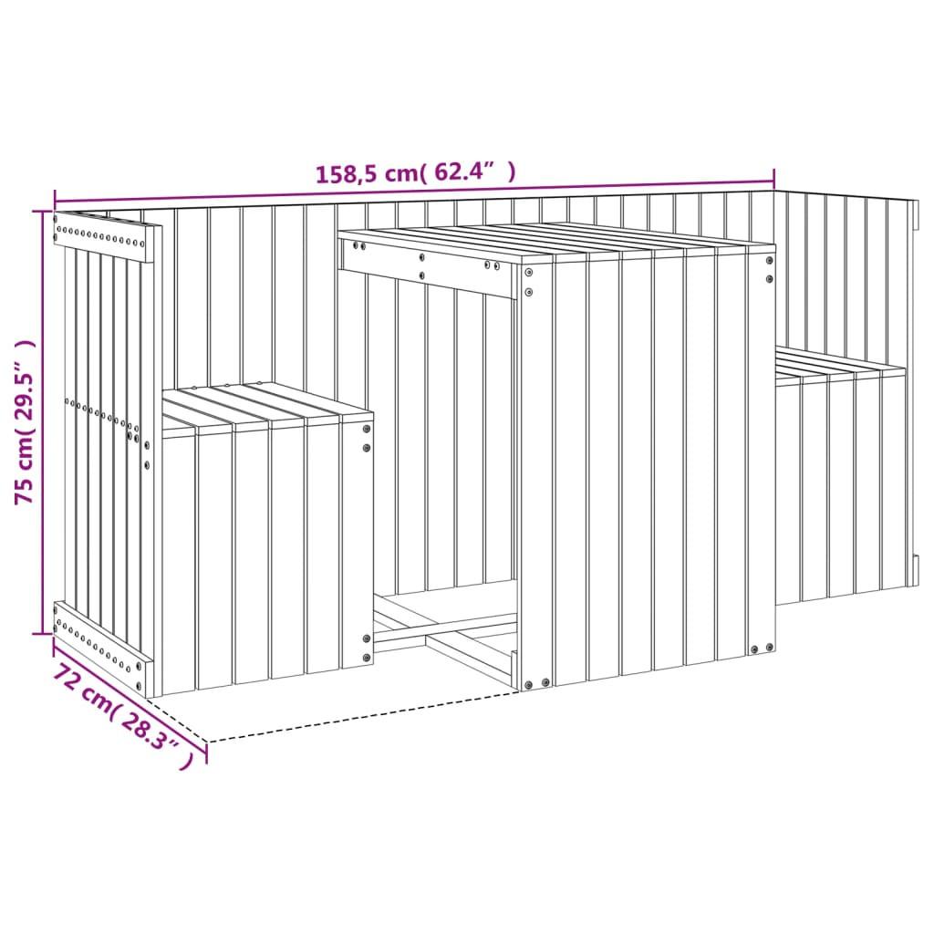 VidaXL Ensemble de balcon bois de pin  