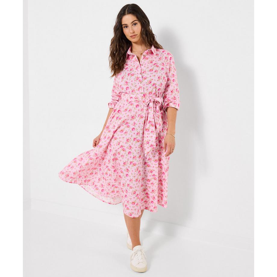 Hemdkleid mit Rosenmuster