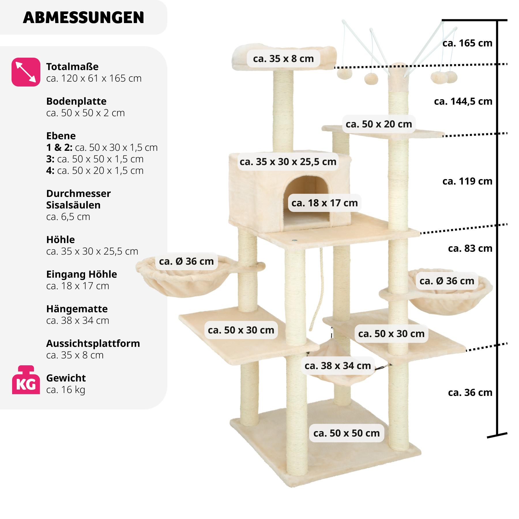 Tectake  Albero tiragraffi Lilou 