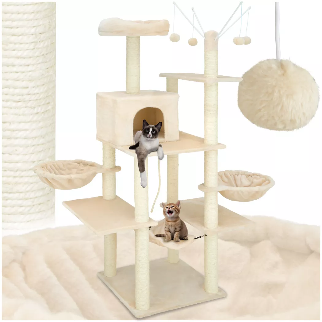 Tectake - Kratzbaum Lilou 165 cm Sisal, One Size, Beige