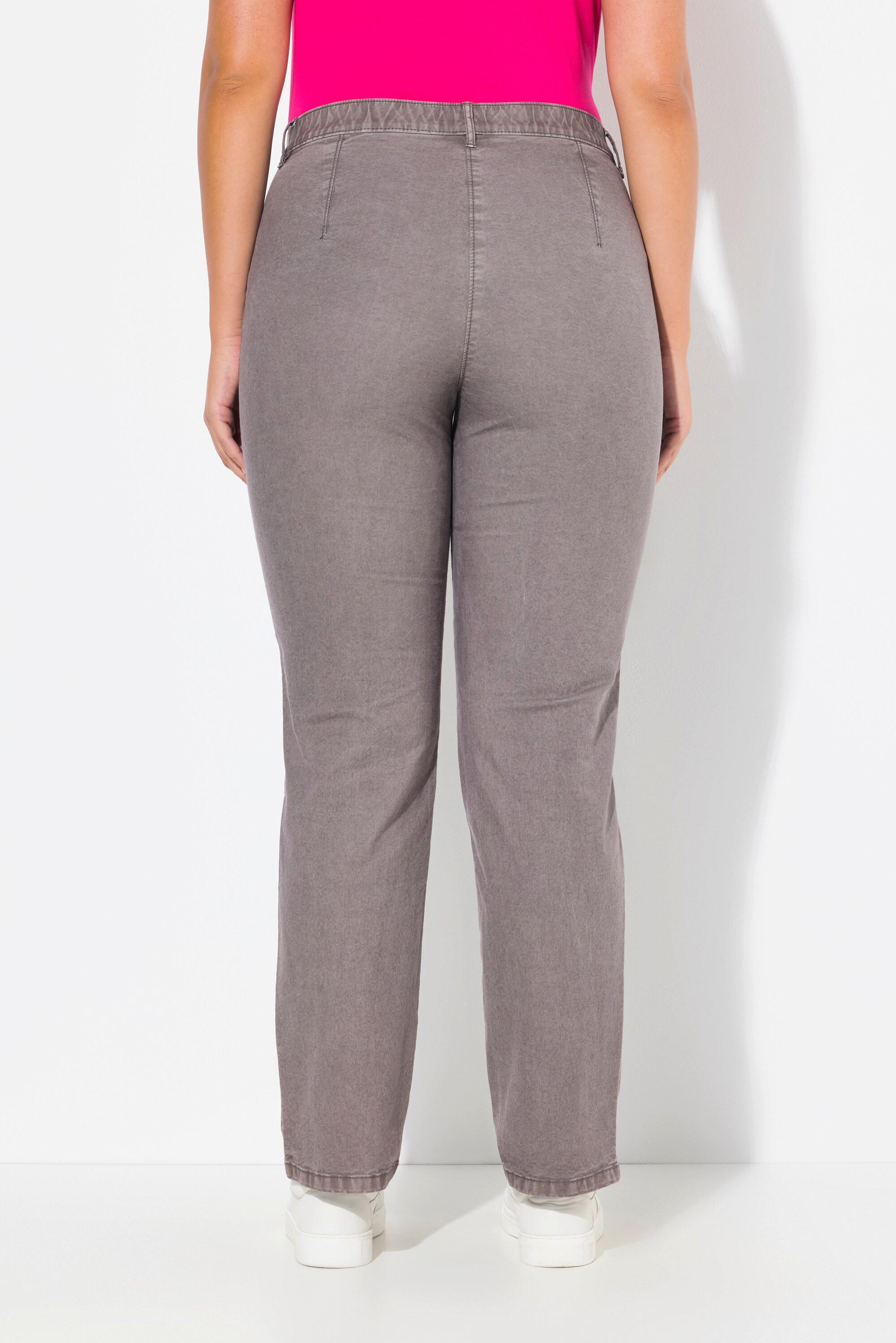 Ulla Popken  Pantalon stretch Mony, jambe légèrement carotte, poches zippées 