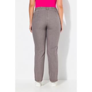 Ulla Popken  Pantalon stretch Mony, jambe légèrement carotte, poches zippées 