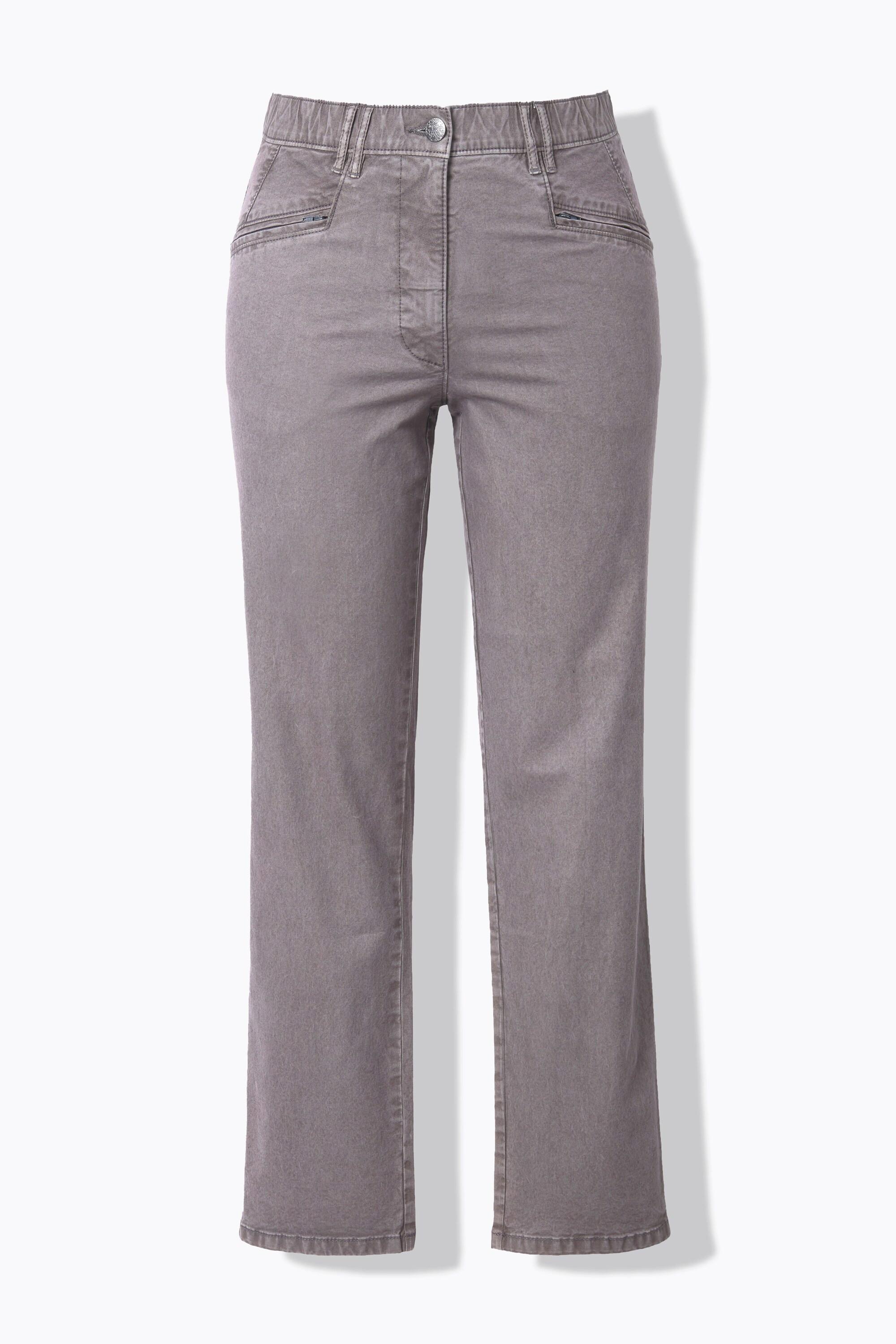 Ulla Popken  Pantalon stretch Mony, jambe légèrement carotte, poches zippées 