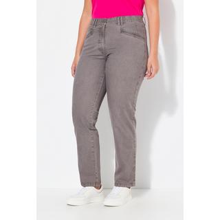 Ulla Popken  Pantalon stretch Mony, jambe légèrement carotte, poches zippées 