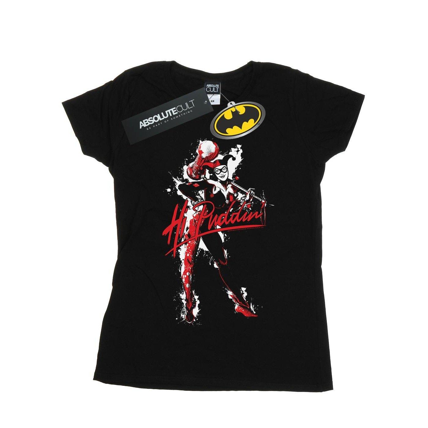 Image of Harley Quinn Hi Puddin Tshirt Damen Schwarz L