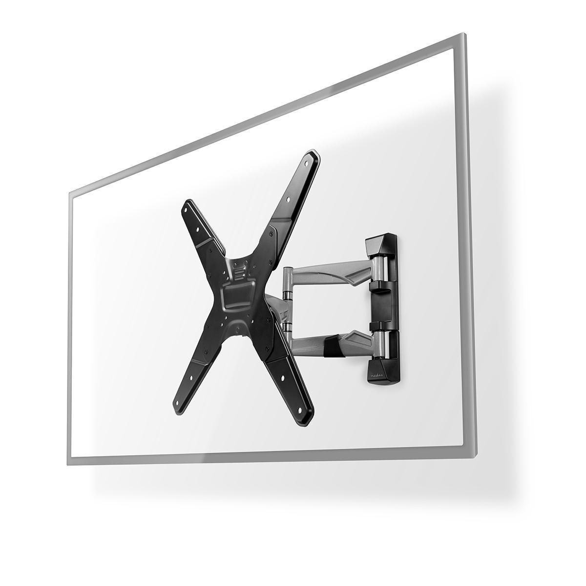 Image of Neigbare und schwenkbare TV-Wandhalterung | 23-55 " | Maximal unterstütztes Bildschirmgewicht: 30 kg | Neigbar | Drehbar | Minimaler Wandabstand: 48 mm | Maximaler Wandabstand: 410 mm | 3 Gelenk(e) | Stahl | Schwarz