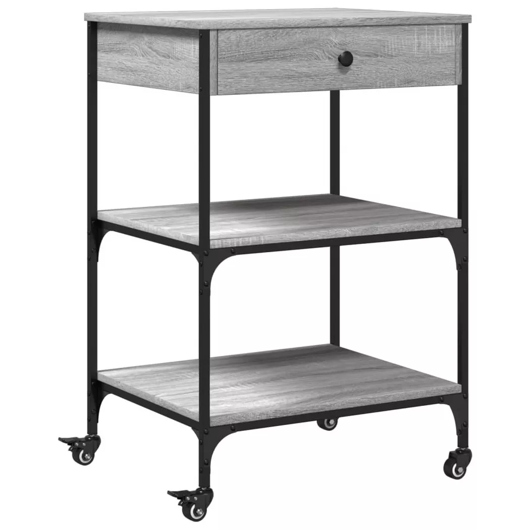 VidaXL - Chariot de cuisine bois d'ingénierie, One Size, Gris