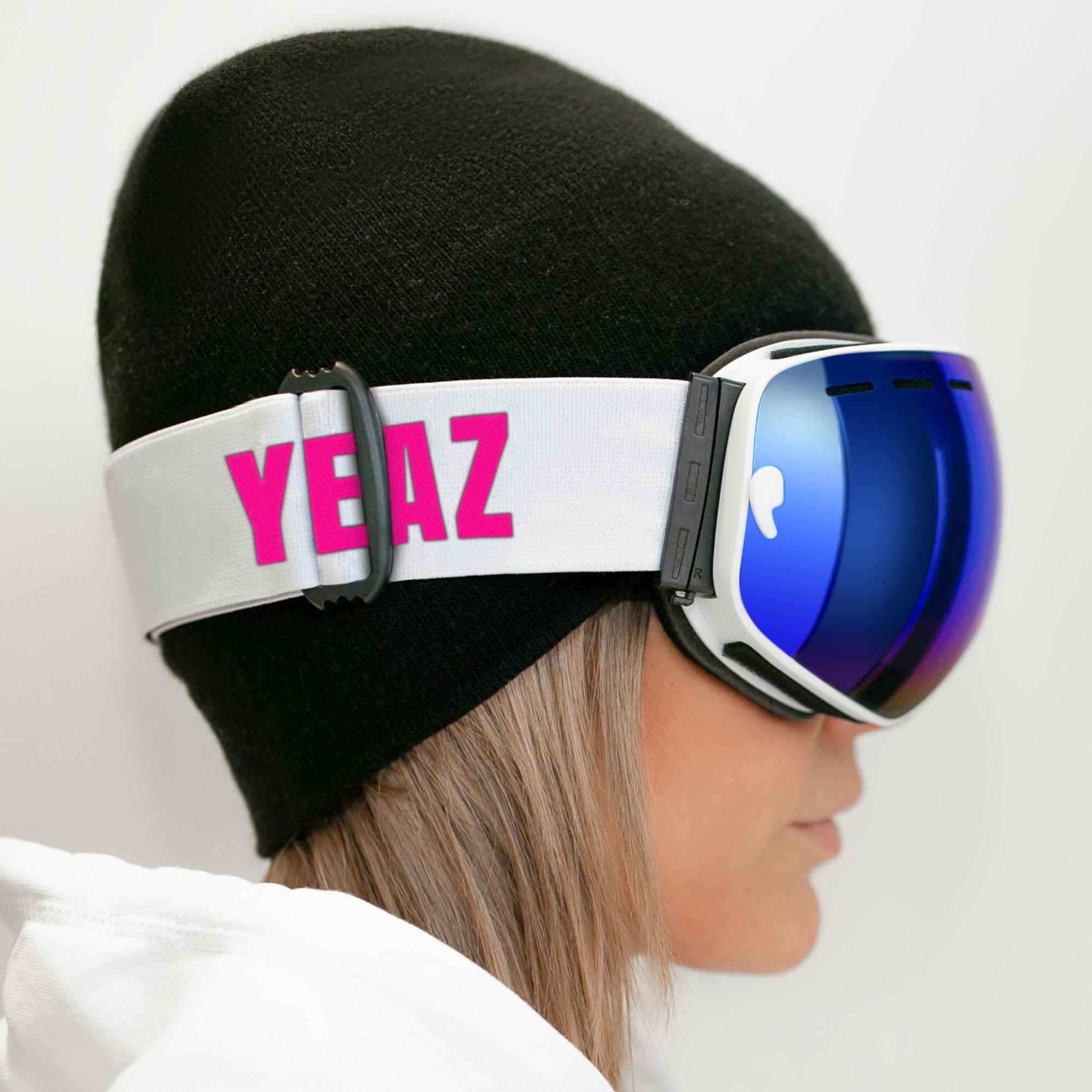 YEAZ  XTRM-SUMMIT Ski- Snowboardbrille mit Rahmen blau/pink verspiegelt 