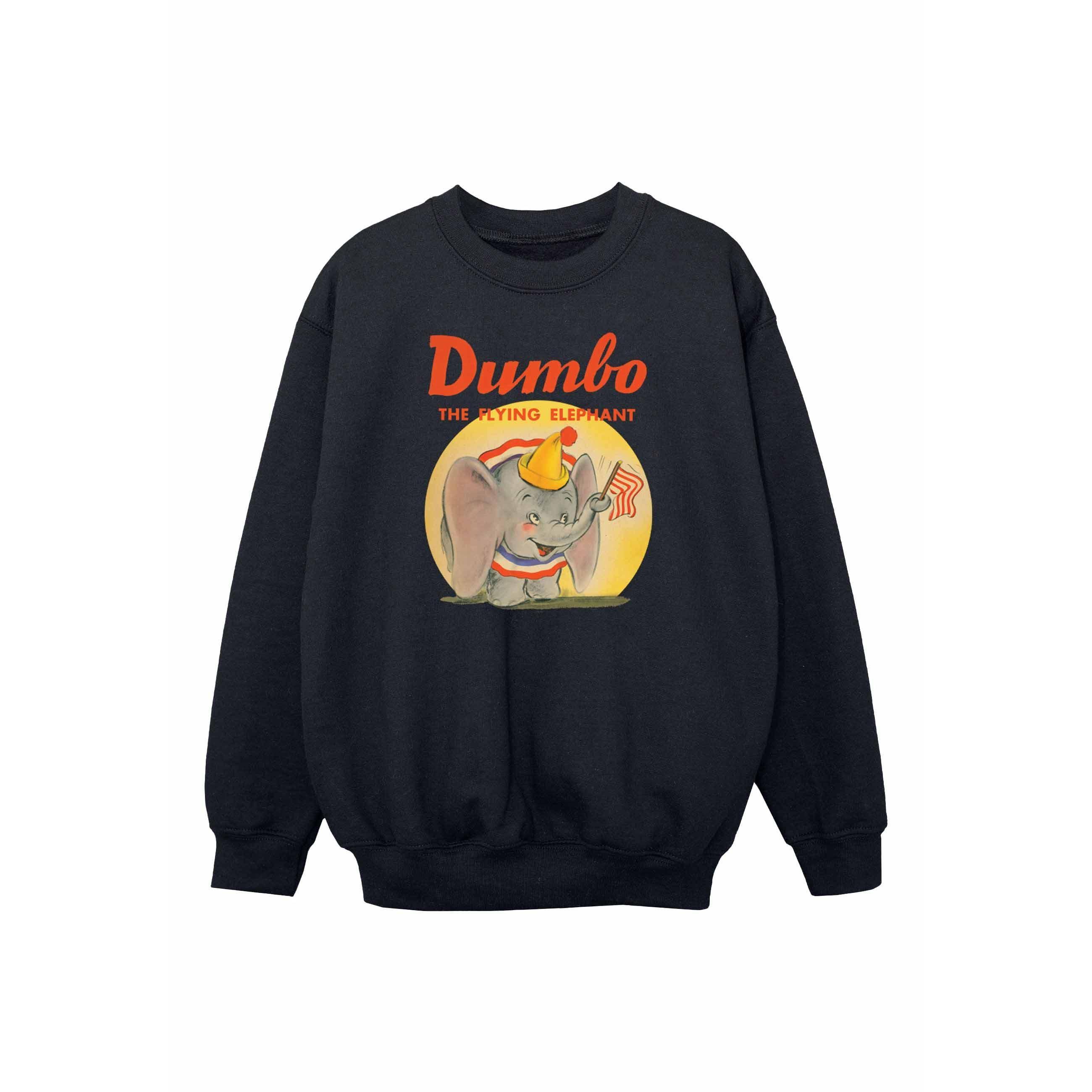 Image of Dumbo Flying Elephant Sweatshirt Unisex Schwarz 128