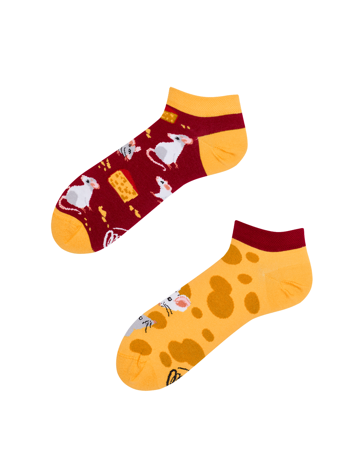 Image of Mouse And Cheese Sneakersocks - Herren Multicolor 35-38