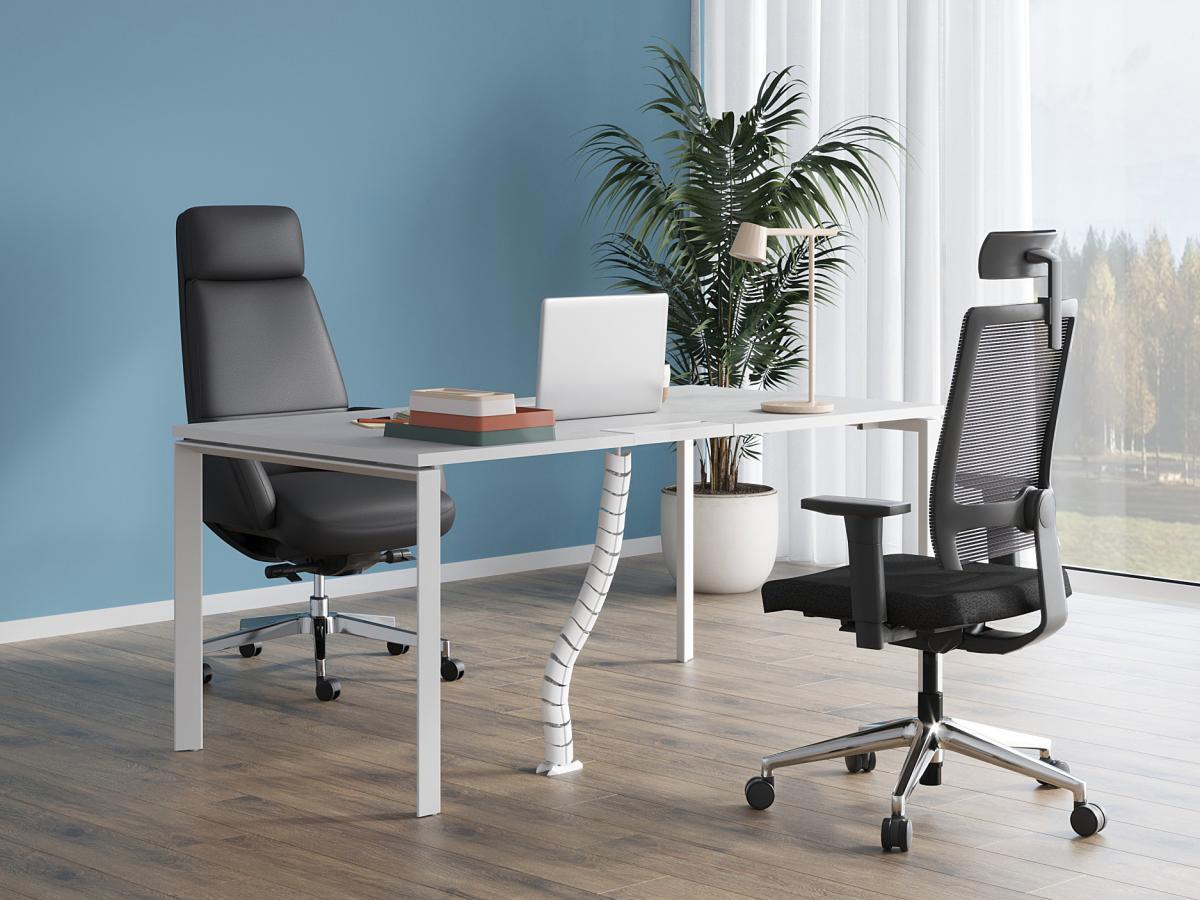 Vente-unique Bureau professionnel 1 personne - Blanc - L160 cm - DOWNTOWN  