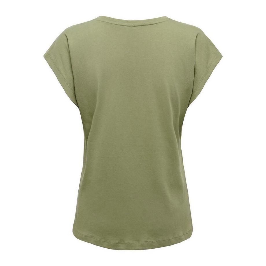 ONLY V-Ausschnitt T-Shirt mit Herz auf der Brust  