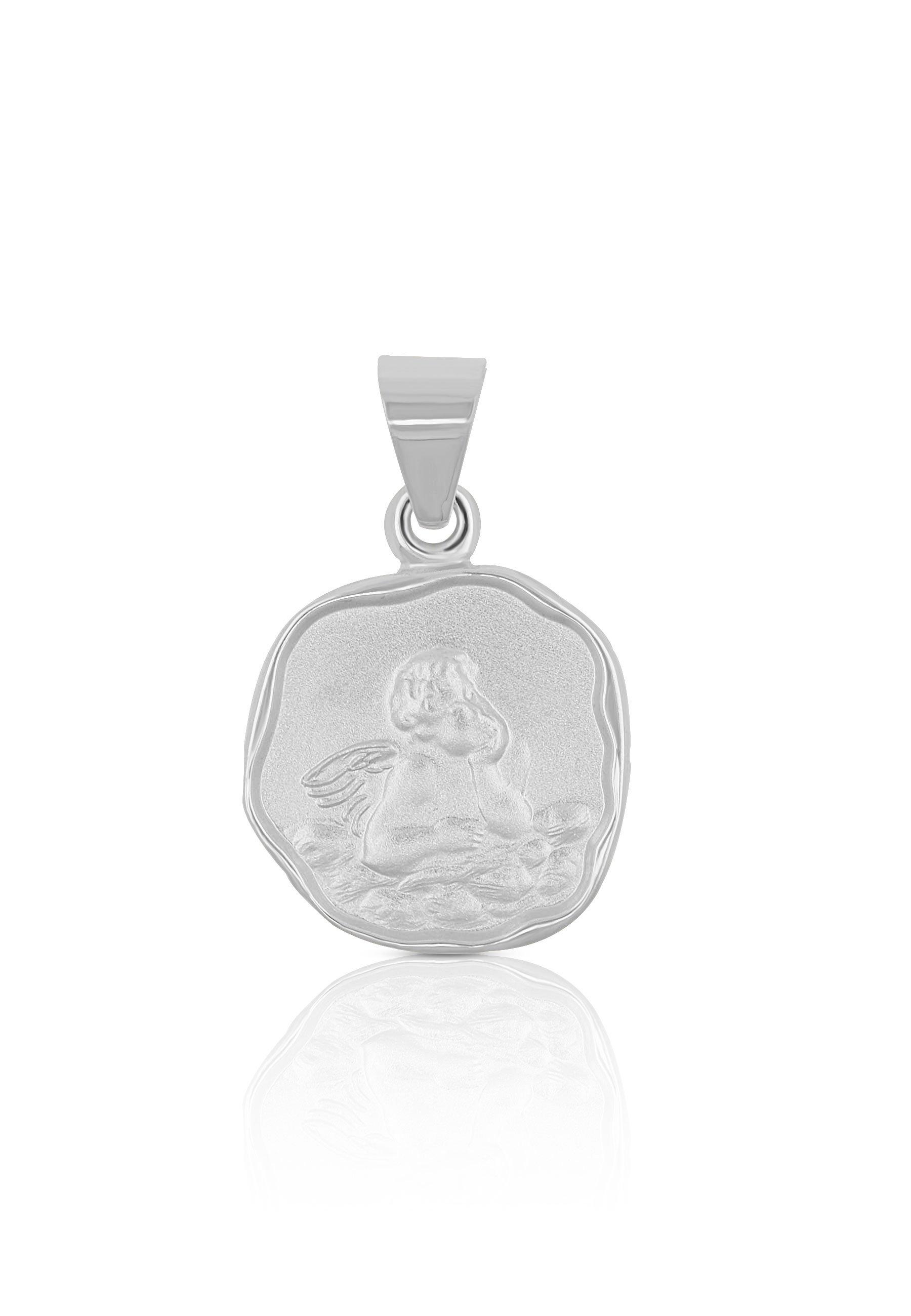 MUAU Schmuck  Pendentif ange en or blanc 750, 15x11mm 