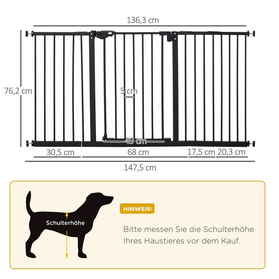 PawHut  Hunde Türschutzgitter 