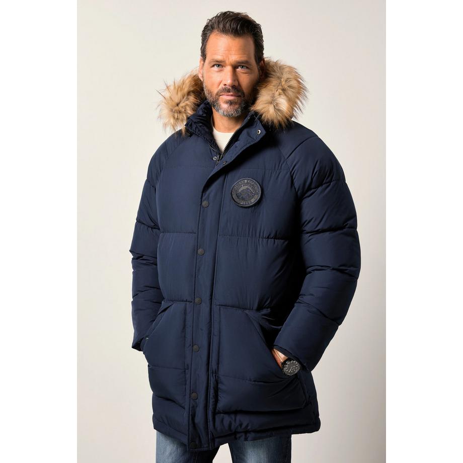 JP1880 Parka Matelassée Capuche Fourrure Synthétique Badges  