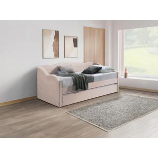 Vente-unique Ausziehbett mit Matratze - 2 x 90 x 190 cm - Samt - Rosa - LENVIA  