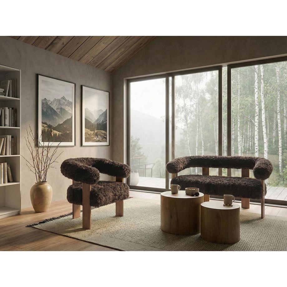 Beliani Wohnzimmer Set aus Webpelz Retro ILBRO  