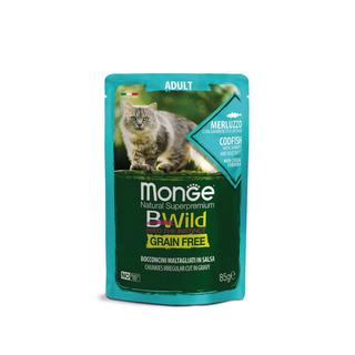 Monge  BWild per gatti con merluzzo - Multipack 