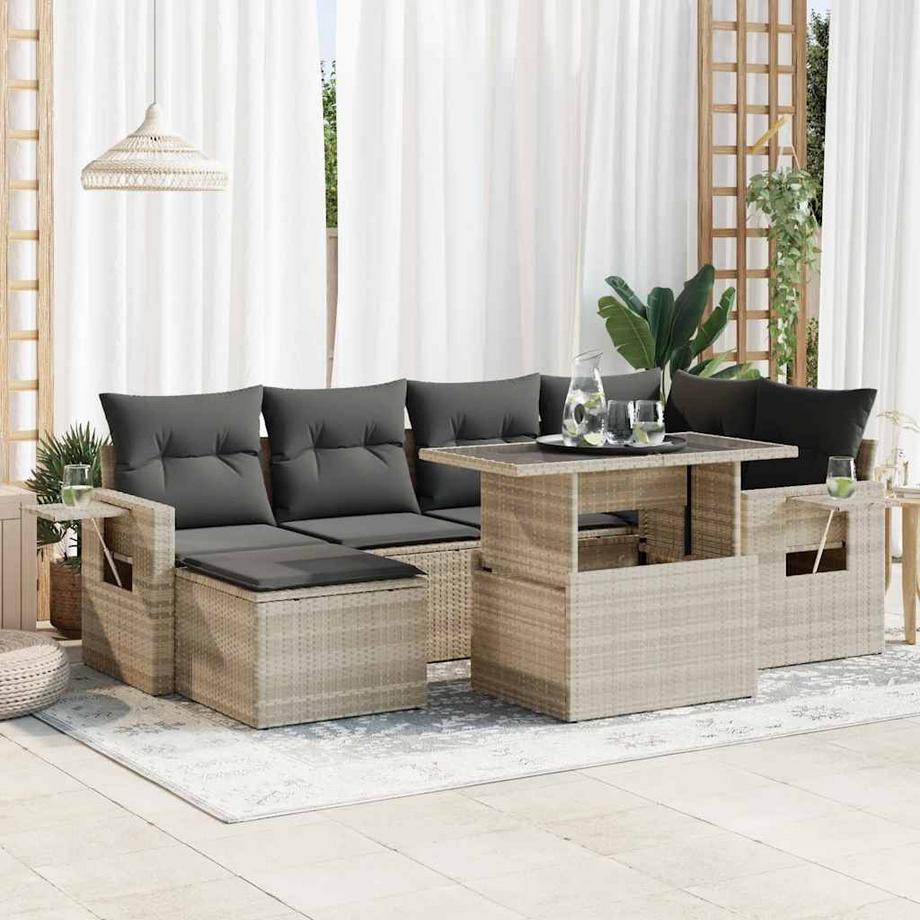 VidaXL set di divani da giardino Polirattan  