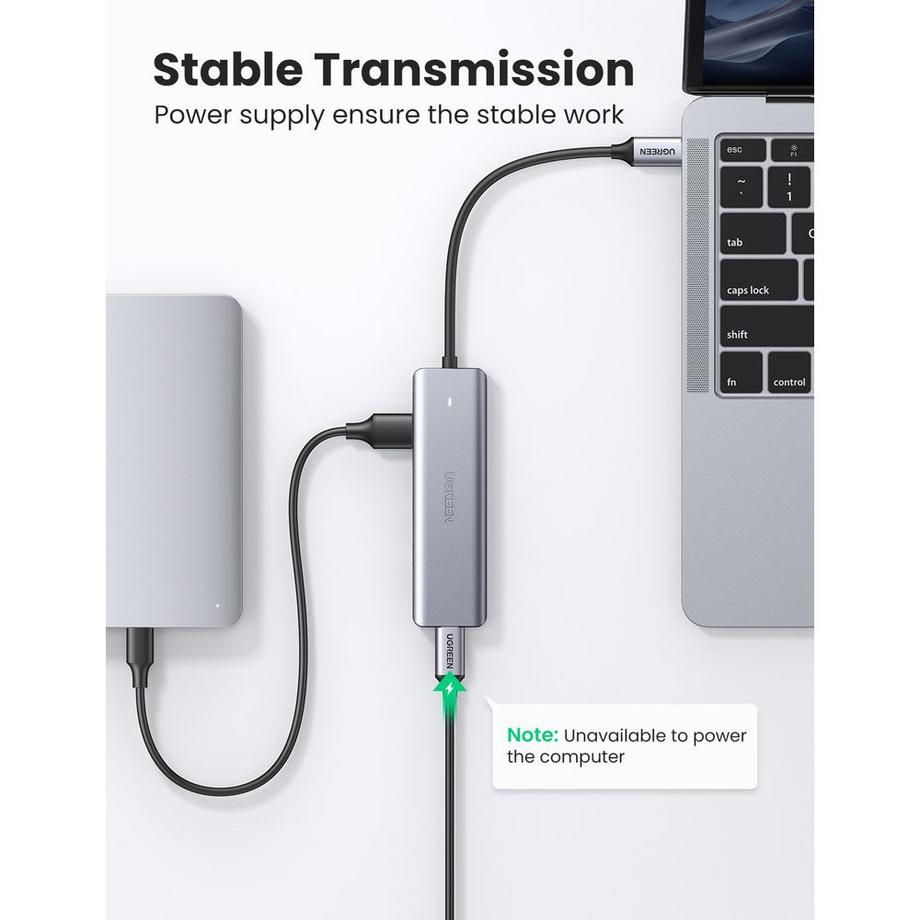 UGREEN  Ugreen 4-Port USB 3.0 Hub mit USB-C Netzteil 