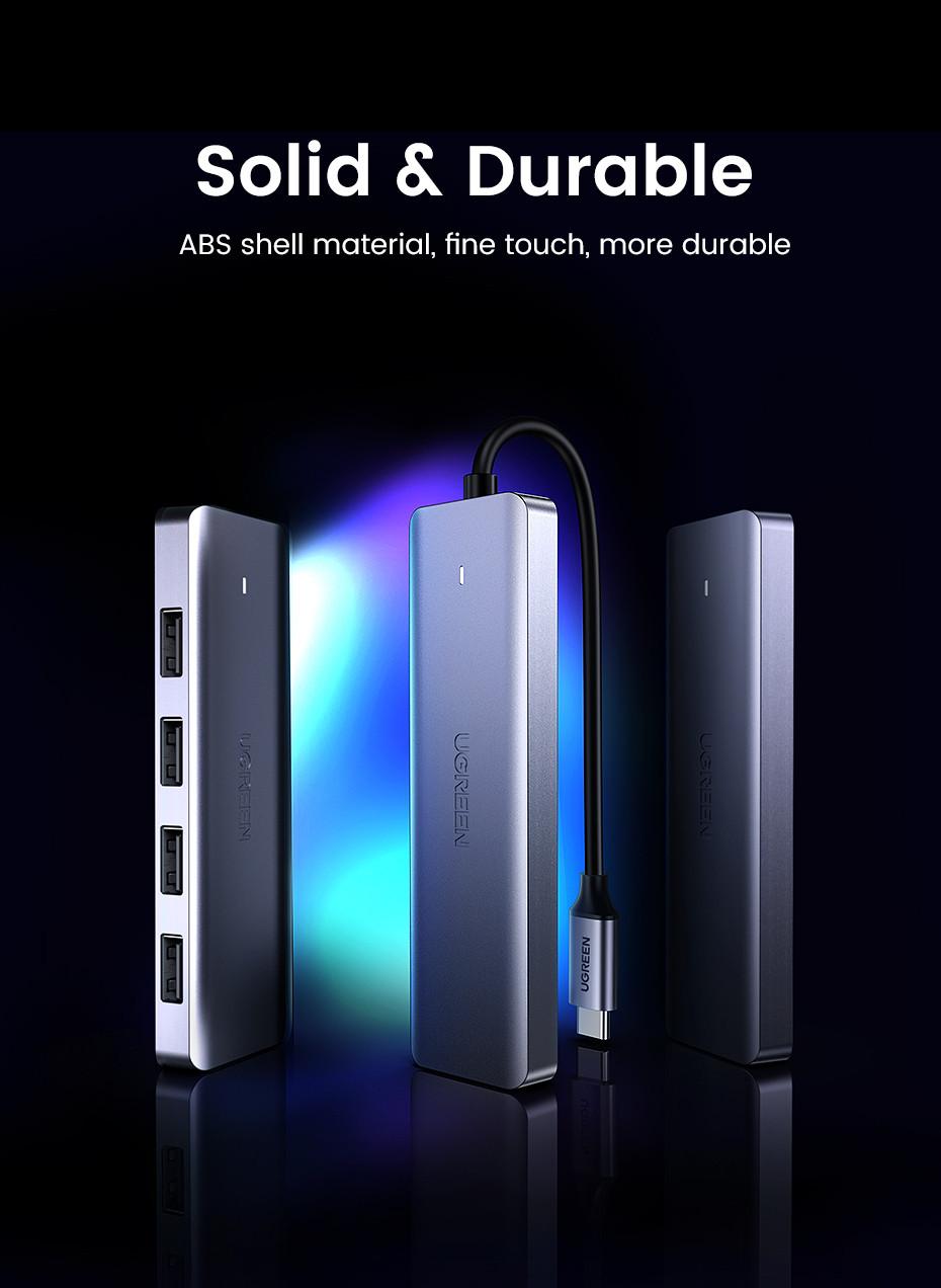 UGREEN  Hub USB 3.0 à 4 ports Ugreen avec alimentation USB-C 