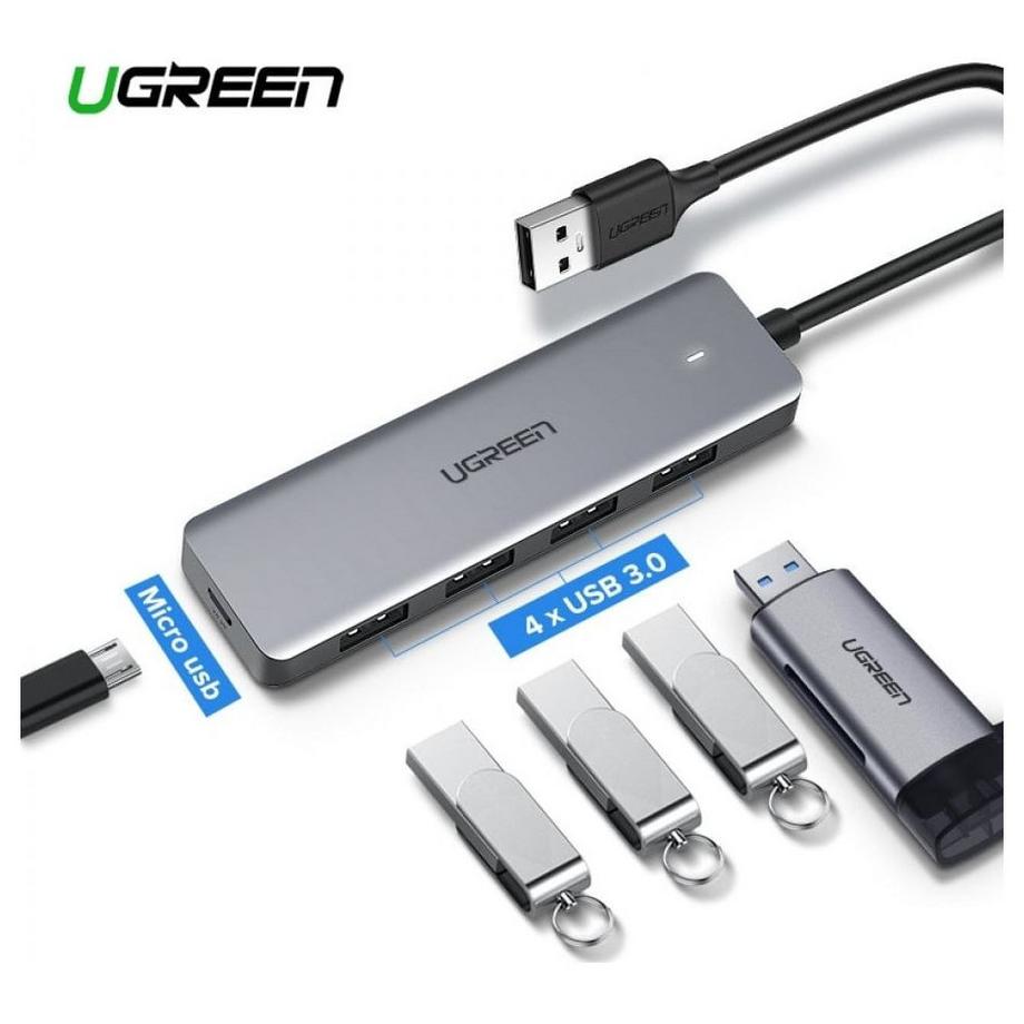 UGREEN  Ugreen 4-Port USB 3.0 Hub mit USB-C Netzteil 