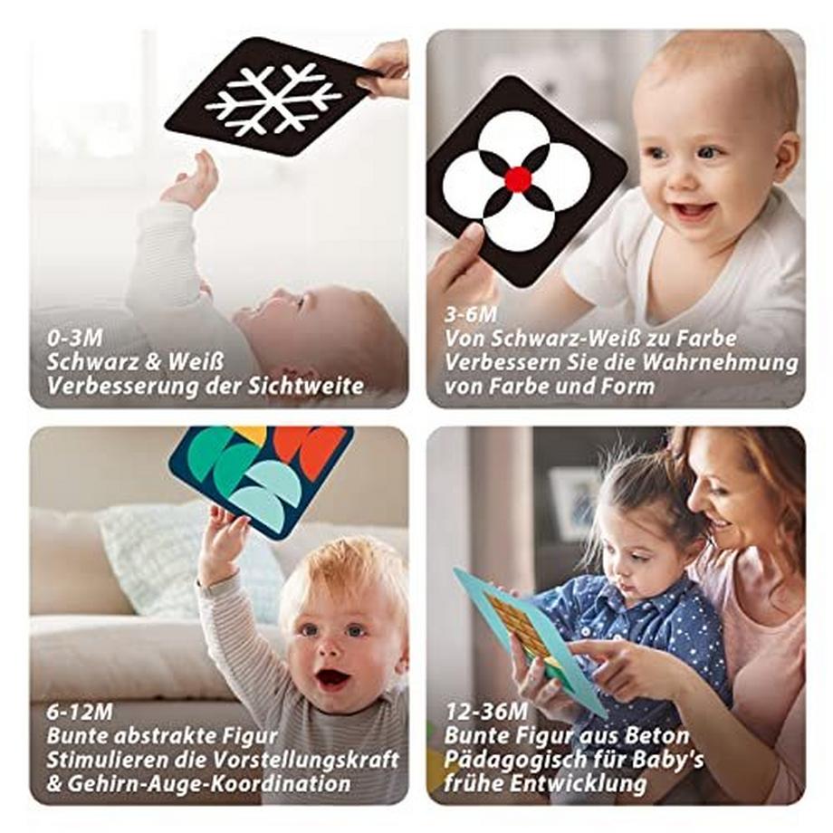 Activity-board  Baby Schwarz Weiß Flash Karten für Neugeborene Kinder Visuelle Stimulation Neugeborene Kleinkind 