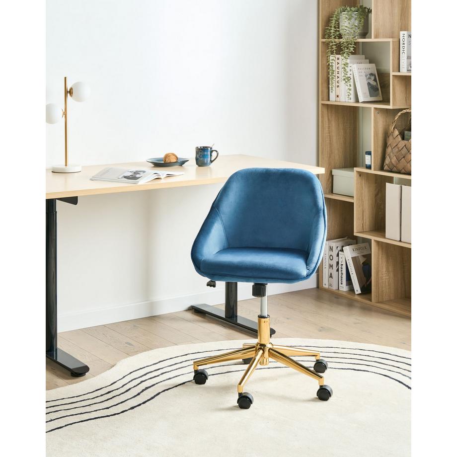Beliani Chaise de bureau en Velours  BARDSDALE  