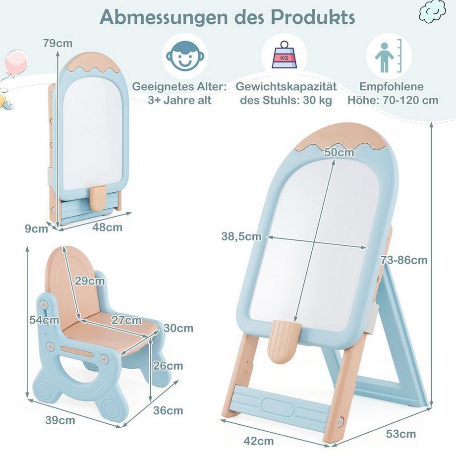 Northix  Chevalet pour enfants avec chaise et rangement 
